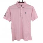 efi rental Homme рубашка-поло с коротким рукавом свет розовый × темно-синий рукав Logo принт мужской M Golf одежда efficace( очень красивый товар )|SALE цена 