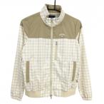  Callaway жакет блузон бежевый × белый часть проверка водоотталкивающая отделка женский M Golf одежда 2023 год модели Callaway( новый товар )|SALE цена 