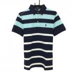 【新品】RLXラルフローレン 半袖ポロシャツ ネイビー×ライトブルー×白 メンズ S ゴルフウェア 2024年モデル Ralph Lauren