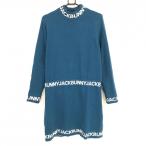  Jack ba колено с высоким воротником вязаный One-piece зеленый × белый шея Logo подкладка есть женский 2(L) Golf одежда Jack Bunny