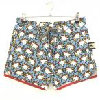  Kappa шорты голубой × белый общий рисунок нашивка незначительный загрязнения женский M Golf одежда Kappa( очень красивый товар )|SALE цена 