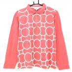  Lanvin sport рубашка-поло с длинным рукавом красный розовый × белый половина Zip Circle рисунок Logo женский 42(L) Golf одежда LANVIN SPORT|SALE цена 