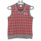 zo-i лучший серый × красный V шея тысяч птица .. женский M Golf одежда ZOY( прекрасный товар )|SALE цена 