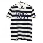 パーリーゲイツ×PEANUTS 半袖ポロシャツ 白×ダークネイビー メンズ XL ゴルフウェア PEARLY GATES/SALE価格