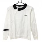 [ прекрасный товар ] Titleist воротник имеется свитер белый × чёрный шея кнопка женский M Golf одежда TITLEIST