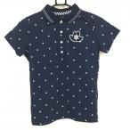 [ прекрасный товар ] Callaway рубашка-поло с коротким рукавом темно-синий × белый звезда рисунок фетр нашивка женский M Golf одежда Callaway