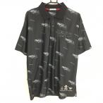  Mark and rona рубашка-поло с коротким рукавом чёрный × серый машина рисунок BACK TOTHE FUTURE мужской 48(L) Golf одежда MARK&LONA