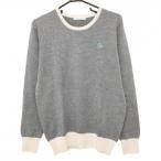 [ прекрасный товар ]fea Lee пудра свитер серый × белый общий рисунок вязаный мужской 2(M) Golf одежда FAIRY POWDER