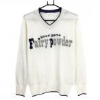 [ прекрасный товар ]fea Lee пудра свитер белый × темно-синий передний Британия знак V шея шерсть . вязаный мужской 2(M) Golf одежда FAIRY POWDER