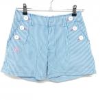  Le Coq Golf шорты голубой × белый полоса женский 7 Golf одежда le coq sportif