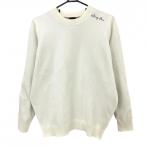 [ очень красивый товар ] L g one свитер белый × серый задняя сторона кабель плетеный вязаный мужской V(L) Golf одежда HERG1