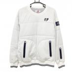 【美品】マスターバニー 中綿スニード 白×ネイビー 蓄熱裏地 裏微起毛 ブルゾン メンズ 4(Ｍ) ゴルフウェア MASTER BUNNY EDITION