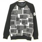 [ очень красивый товар ] Pearly Gates свитер белый × чёрный . примерно звезда статья флаг рисунок вязаный шерсть . мужской 5(L) Golf одежда PEARLY GATES