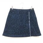 rosa-sen юбка темно-синий × чёрный Leopard рисунок таблица мельчайший ворсистый подкладка есть женский S Golf одежда Rosasen