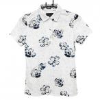  цент Andrew s рубашка-поло с коротким рукавом белый × темно-синий цветочный принт женский S Golf одежда St ANDREWS