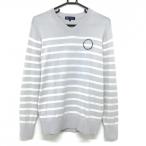 [ прекрасный товар ]23 район Golf свитер серый × белый окантовка Cart шерсть . вязаный мужской M Golf одежда 23 район 