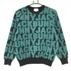 [ очень красивый товар ] Jack ba колено свитер чёрный × дымчатый зеленый Logo общий рисунок Logo пирог ru земля вязаный женский 0(S) Golf одежда Jack Bunny