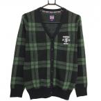  Admiral кардиган зеленый × темно-синий проверка Logo .... шерсть . женский L Golf одежда Admiral