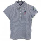 [ очень красивый товар ] Callaway рубашка-поло с коротким рукавом темно-синий × белый маленький окантовка Logo .... женский M Golf одежда Callaway