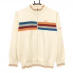 [ очень красивый товар ] Paradiso вязаный жакет белый × orange часть окантовка шерсть . обратная сторона мельчайший ворсистый женский M Golf одежда Paradiso