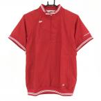 [ очень красивый товар ] Paradiso короткий рукав блузон красный × белый обратная сторона сетка половина Zip женский M Golf одежда Paradiso