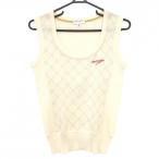 [ очень красивый товар ] Marie Claire sport вязаный лучший слоновая кость × светло-серый передний . примерно точка * проверка женский M Golf одежда marie claire