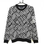 [ очень красивый товар ] Pearly Gates свитер чёрный × белый тысяч птица .. вязаный мужской 5(L) Golf одежда 2023 год модели PEARLY GATES