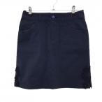  Beams Golf юбка темно-синий футбол ткань кромка цветок нашивка женский S Golf одежда BEAMS GOLF