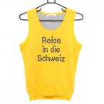  Anne Pas . вязаный лучший желтый × серый передний Британия знак ламе женский L Golf одежда and per se