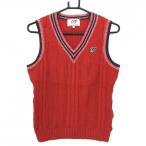 [ прекрасный товар ] тормозные колодки ba колено вязаный лучший красный × темно-синий передний кабель плетеный V шея женский 1(M) Golf одежда MASTER BUNNY EDITION