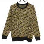 [ новый товар ]SY32 свитер желтый × чёрный Logo общий рисунок наклонный окантовка вязаный мужской M Golf одежда 2023 год модели SY32 BY SWEET YEARS