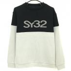 [ новый товар ]SY32 с высоким воротником футболка чёрный × свет бежевый вязаный обратная сторона ворсистый мужской M Golf одежда 2023 год модели SY32 BY SWEET YEARSSY32