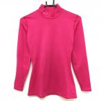 [ прекрасный товар ] Under Armor длинный рукав с высоким воротником рубашка розовый шея Logo стрейч обратная сторона мельчайший ворсистый женский LG Golf одежда UNDER ARMOUR