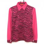 [ очень красивый товар ] Puma рубашка-поло с длинным рукавом розовый × чёрный Zebra рисунок Logo .... женский L Golf одежда PUMA