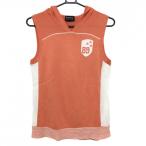  Pearly Gates вязаный лучший orange × белый с капюшоном часть сетка женский 1(M) Golf одежда PEARLY GATES