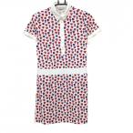  Adabat короткий рукав Polo One-piece белый × красный × темно-синий cup общий рисунок женский 38(M) Golf одежда adabat