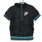  filler Golf с капюшоном . короткий рукав жакет чёрный × голубой булавка точка тепловое хранение подкладка женский M Golf одежда FILA GOLF