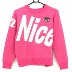 [ новый товар ]k Alto united свитер розовый × белый передний Logo шерсть . вязаный женский M Golf одежда CUARTO UNITED