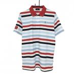  Munsingwear одежда рубашка-поло с коротким рукавом белый × красный × голубой окантовка мужской LL Golf одежда Munsingwear