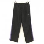 [ очень красивый товар ] Puma нейлон брюки чёрный × лиловый боковой линия обратная сторона мельчайший ворсистый талия резина женский M Golf одежда PUMA
