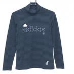 [ прекрасный товар ] Adidas длинный рукав с высоким воротником рубашка темно-синий × чёрный окантовка . изначальный Logo женский S Golf одежда adidas