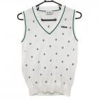 [ очень красивый товар ] Adidas вязаный лучший белый × оттенок зеленого общий рисунок киви фрукты V шея женский M/M Golf одежда adidas