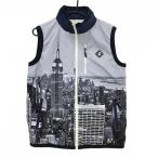 [ прекрасный товар ]V12 двусторонний лучший серый × темно-синий Town рисунок обратная сторона боа белый мужской L Golf одежда V12