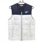 [ очень красивый товар ] Beams Golf с хлопком лучший светло-серый × темно-синий Logo принт тепловое хранение подкладка мужской M Golf одежда BEAMS GOLF