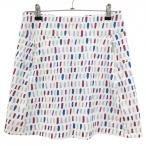 [ прекрасный товар ] резчик and задний стрейч юбка белый × многоцветный общий рисунок талия резина женский S/P Golf одежда CUTTER&BUCK