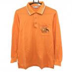[ прекрасный товар ] Adabat рубашка-поло с длинным рукавом orange .. рисунок земля узор . карман .... мужской III(M) Golf одежда adabat