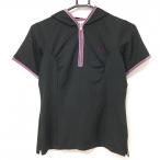 [ очень красивый товар ] Adidas с капюшоном футболка чёрный × лиловый тысяч птица .. земля узор половина Zip женский M/M Golf одежда образец товар adidas