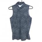 [ очень красивый товар ] J Lindberg безрукавка рубашка-поло темно-синий × белый точка . изначальный Logo женский M Golf одежда J.LINDEBERG