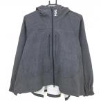 【新品】PGGパーリーゲイツ ジップパーカー 杢ネイビー ロゴプリント白 ジャケット レディース 1(M) ゴルフウェア PEARLY GATES