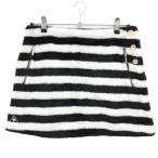ルコックゴルフスカート白×黒ボーダ...